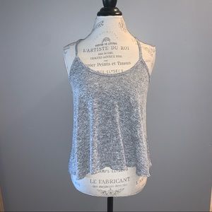AEO Heather Gray Cropped Racerback Tank Size M